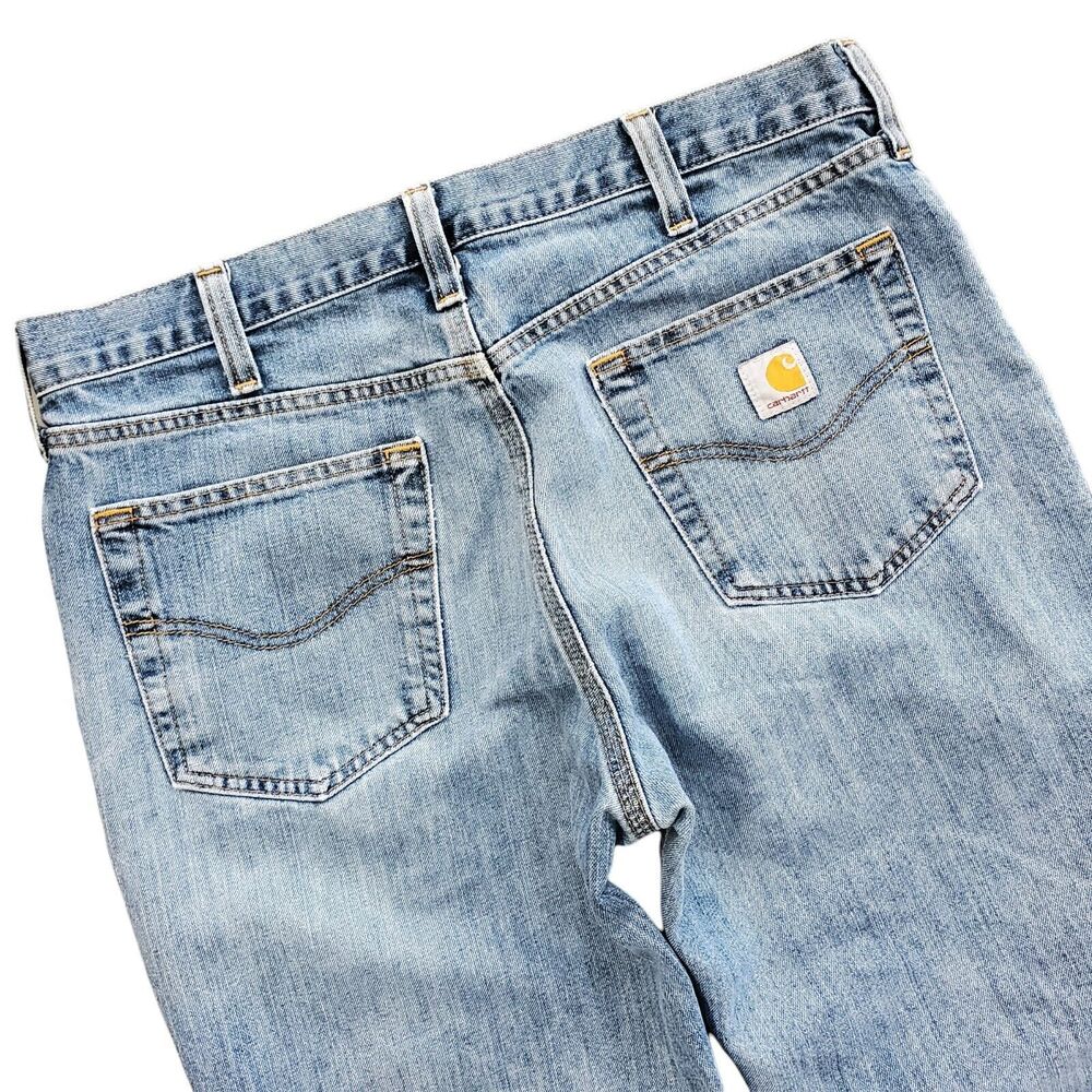 CARHARTT Jeans Mens 36X30 Blue Workwear Casual Hunting Camping Hiking Outdoor - Picture 2 of 9